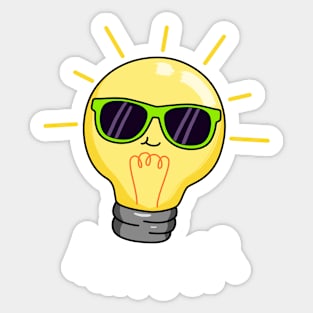 Watts Up Cute Electricity Light Bulb Pun Sticker